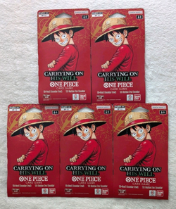 LOT OF 5 - One Piece OP-13 Carrying on His Will Sleeved Booster Packs - SEALED - Image 1