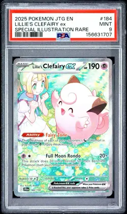 Lillie's Clefairy ex 184/159 Sv09 Journey Together SIR Holo PSA 9 Mint Pokemon - Image 1