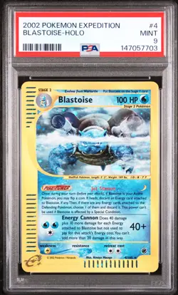 2002 POKEMON EXPEDITION #4 BLASTOISE-HOLO PSA 9 - Image 1