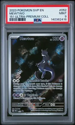 PSA 9 Mewtwo 151 ULTRA PREMIUM COLLECTION SVP 052 MINT Graded Pokemon Card - Image 1