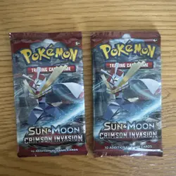 2X Pokemon Sun & Moon Crimson Invasion Booster Packs TCG Factory Sealed - Image 1