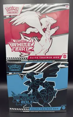 LOT OF (2) POKEMON BLACK BOLT & WHITE FLARE ELITE TRAINER BOX ETB SV10.5 SEALED - Image 1