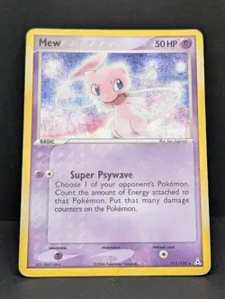 Mew 111/110 Holon Phantoms Holo Ultra Rare Pokemon TCG vintage Nintendo MP - Image 3