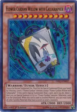 Yugioh! Flower Cardian Willow with Calligrapher - DRL3-EN037 - Ultra Rare - 1st - Image 1