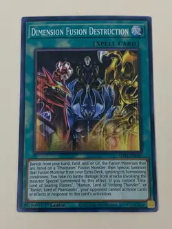Yugioh Dimension Fusion Destruction - 1st Edition Super Rare NM - Free Holo - Image 1