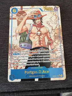 • Portgas.D.Ace • OP13-119 Alt Art Parallel Holo Panel One Piece TCG NM - Image 1
