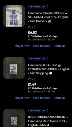 Various One Piece TCG cards - Image 5