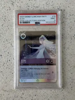 2023 Disney Lorcana ELSA #19 D100 Collector’s Edition PSA 9 Enchanted Promo - Image 1