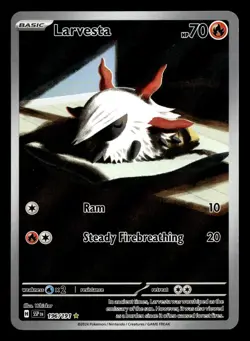 Larvesta 196/191 Illustration Rare Surging Sparks Pokemon Card - Image 2