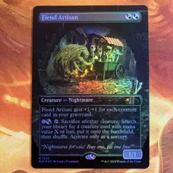 MTG Rainbow Foil Borderless Fiend Artisan Secret Lair: Diabolical Dioramas!! - Image 1
