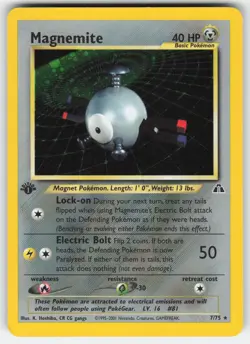 Magnemite 7/75 Holo Rare Neo Discovery Pokemon 1st Edition Holo LP+ - Image 1