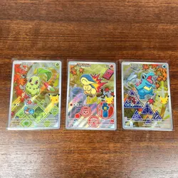 Pokemon First Partner Series 2 Johto Starter Set Chikorita Cyndaquil Totodile NM - Image 2
