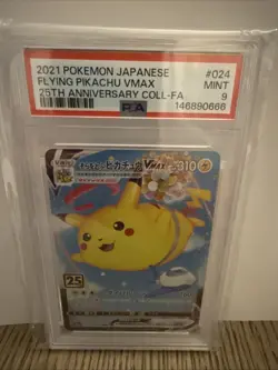 2021 Pokemon Japanese 25th Anniversary Collection FA Flying Pikachu PSA 9 - Image 1