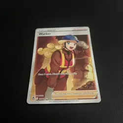 Pokemon TCG - Worker 195/195 Full Art Trainer Rare Silver Tempest - Image 2