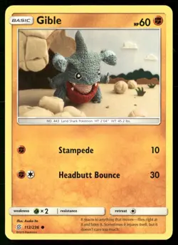 Gible 112/236 Common Unified Minds Pokemon Lightly Played - Image 1