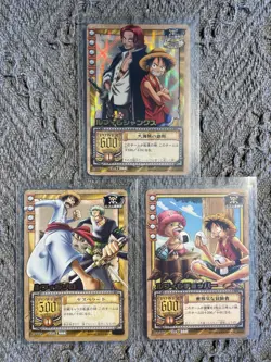 One Piece Carddass Card Game Holo Gold Stamp Luffy Shank JS-T01 JS-T04 PA-T08 - Image 1