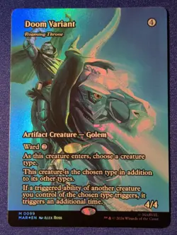FOIL Doom Variant - Roaming Throne (Borderless) (MAR) 0099 Marvel MTG - Image 1