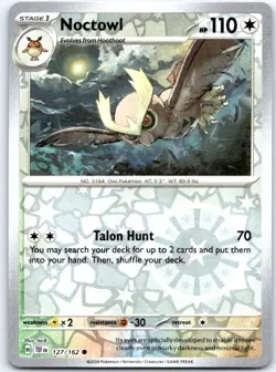 Noctowl 127/162 Common Temporal Forces Pokemon Reverse Holo Near Mint - Image 1