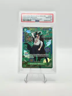 PSA 10 Gen Mint One Piece TCG Dracule Mihawk OP14 030 SP Alt Art English - Image 1