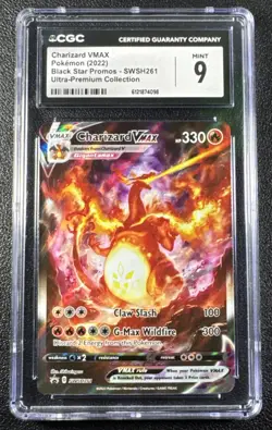 Pokemon Charizard VMAX Sword & Shield Promo Full Art Holo SWSH261 CGC 9 MINT - Image 1
