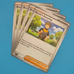x4 Brock's Scouting Playset 146/159 Journey Together JTG Pokemon Card NM - Image 1