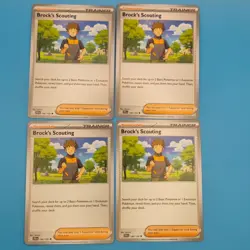 x4 Brock's Scouting Playset 146/159 Journey Together JTG Pokemon Card NM - Image 2