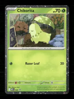 Chikorita (Cosmos Holo) 069 Holo ME: Mega Evolution Promo NM/M Pokemon - Image 1