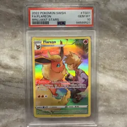 2022 POKEMON SWORD & SHIELD BRILLIANT STARS #TG01 FULL ART/FLAREON PSA 10 - Image 1