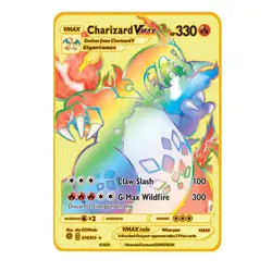 Charizard VMAX Rainbow Gold Metal Pokemon Card Collectible Gift For Kids - Image 1