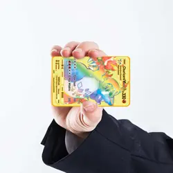 Charizard VMAX Rainbow Gold Metal Pokemon Card Collectible Gift For Kids - Image 3