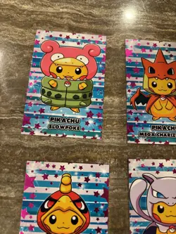 Pikachu PONCHO Set Pokemon Merry Christmas Card Database Cards! - Image 2