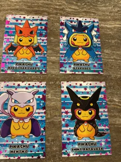 Pikachu PONCHO Set Pokemon Merry Christmas Card Database Cards! - Image 4