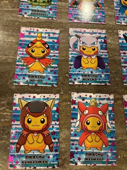 Pikachu PONCHO Set Pokemon Merry Christmas Card Database Cards! - Image 5