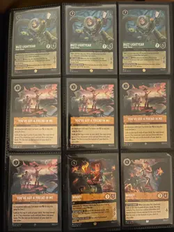 Lorcana Disney Card Lot Legendary and Epic. New and Sleeved!! Binder included. - Image 1