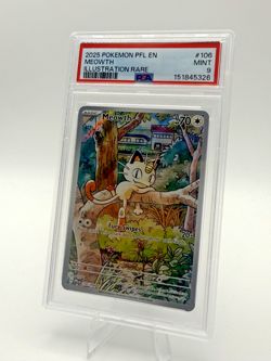 2025 POKEMON PFL EN-PHANTASMAL FLAMES ILLUSTRATION RARE #106 MEOWTH PSA 9 - Image 1
