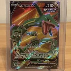 Rayquaza V 193/203 Full Art Ultra Rare Evolving Skies Pokemon Trading Card - Image 1