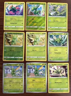 Scyther Pokemon Card X9 Lot Collection SWSH Hidden Fates Rebel Clash Pokemon TCG - Image 1