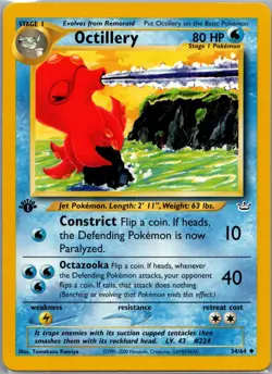 Octillery 34/64 Uncommon Neo Revelation Pokemon 1st Edition Lightly Played - Image 1