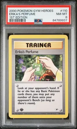 2000 POKEMON GYM HEROES 1ST ED #110 ERIKA'S PERFUME PSA 8 - Image 1