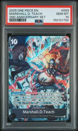 2025 ONE PIECE ENGLISH VERSION 2ND ANNIVERSARY SET #093 MARSHALL D. TEACH PSA 10 - Image 1