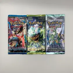 Pokemon Korean Booster Pack Bundle x9 Sealed Packs TCG Random Mix Job Lot Rare - Image 2
