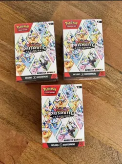 Pokemon TCG Prismatic Evolutions Booster Bundle Lot 3 Sealed 18 Packs New - Image 1