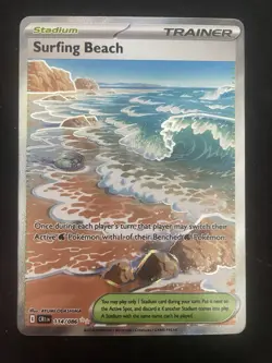 Surfing Beach Full Art Trainer 114/086 Chaos Rising Pokemon Card - Image 1