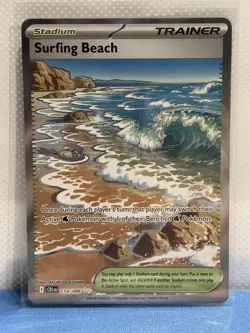 Surfing Beach 114/086 AR Rising Chaos Trainer Full Art Pokemon Card - Image 1
