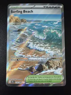 Surfing Beach 114/086 Full Art Trainer Ultra Rare NM Chaos Rising Pokemon EN - Image 1