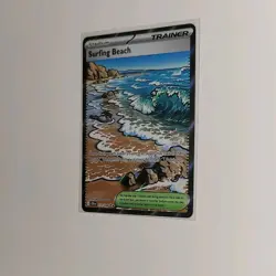 Pokemon TCG Surfing Beach 114/086 Chaos Rising Full Art Holo Trainer Stadium - Image 3