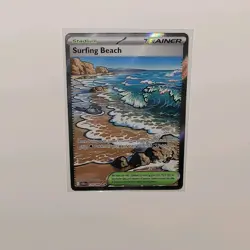 Pokemon TCG Surfing Beach 114/086 Chaos Rising Full Art Holo Trainer Stadium - Image 4