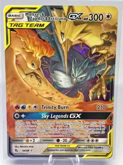 Pokemon TCG Moltres & Zapdos & Articuno GX Hidden Fates Card 44/68 NM - Image 1