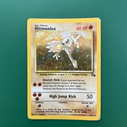 Hitmonlee 7/62 Fossil Holo Rare 60 HP Pokemon Card WOTC English 1999 Sugimori - Image 1