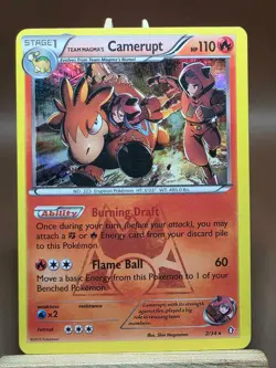 Team Magma's Camerupt 2/34 Holo Rare Double Crisis Pokemon Holo Heavily Played - Image 1